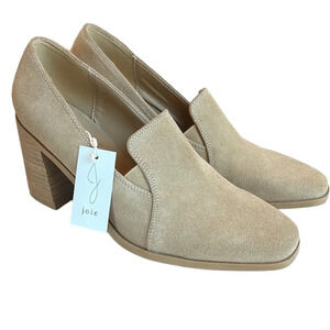 Joie Women’s Tan Suede Loafer Pump Block Heel. New. Size 8.5 Neutral Minimalist